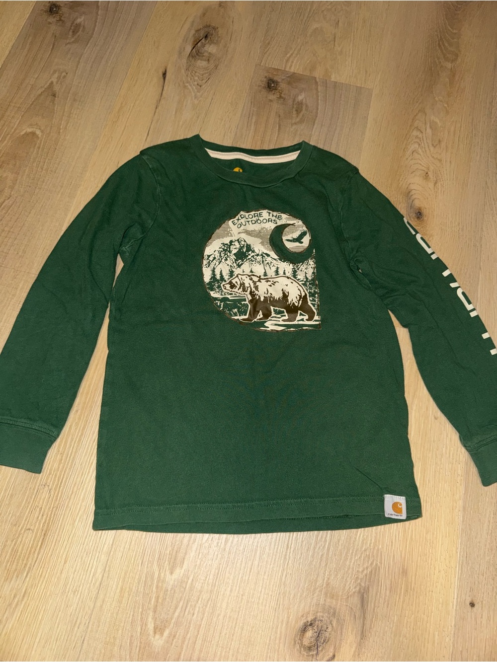 Carhartt Kids' Forest Green Long-Sleeve Outdoor Graphic Tee